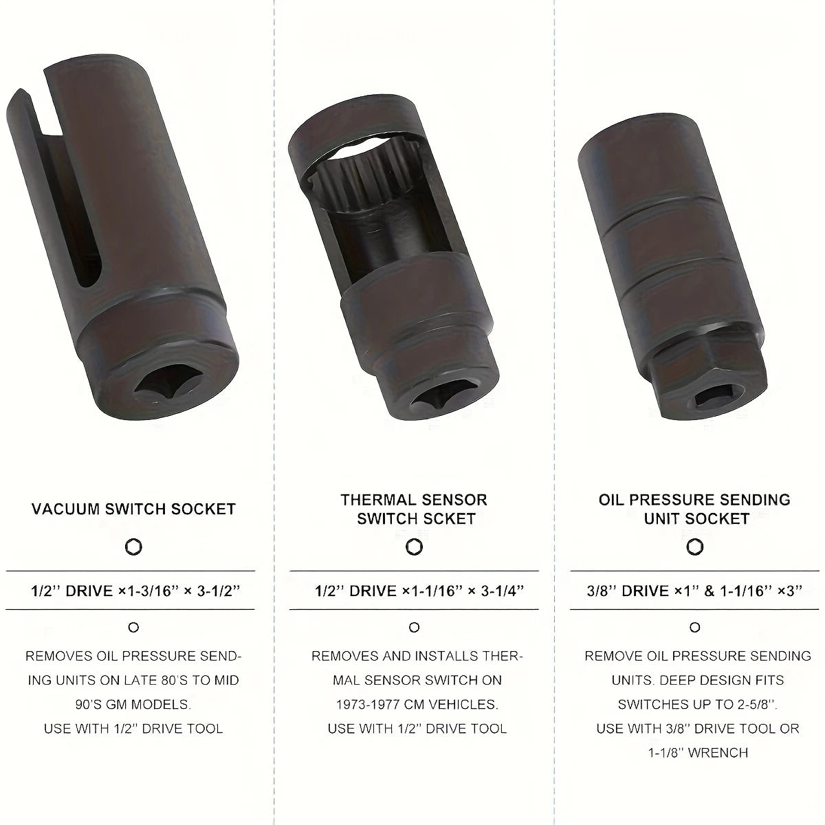 1 set of 7 oxygen sensor sockets