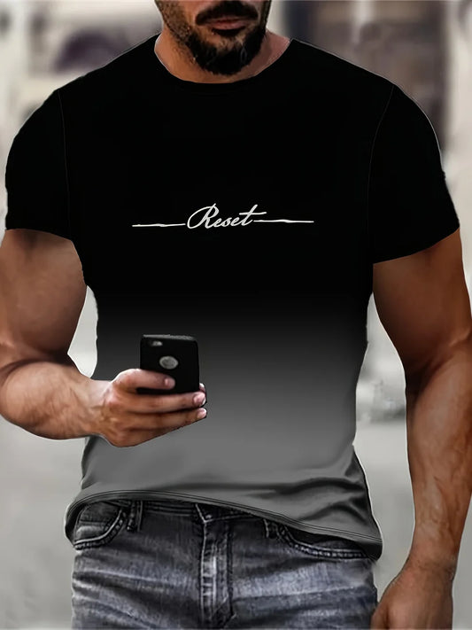 5pcs Men's Gradient Print T-Shirt Set