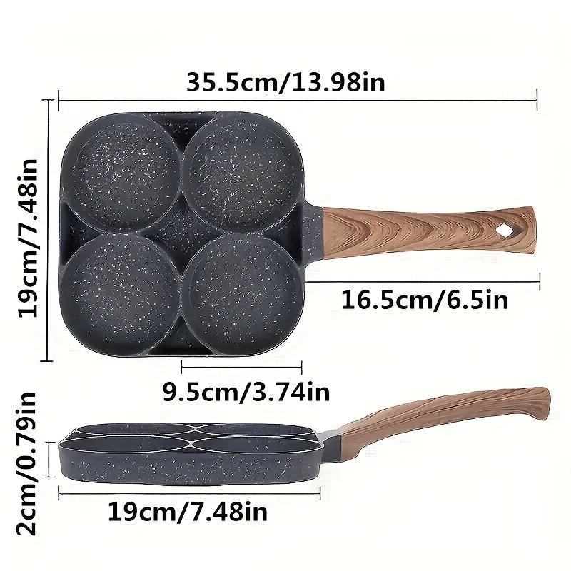 4-Hole Non-Stick Frying Pan