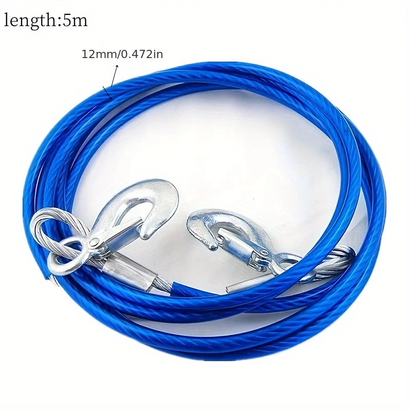 1 Roll 5m Steel Tow Rope with Hooks