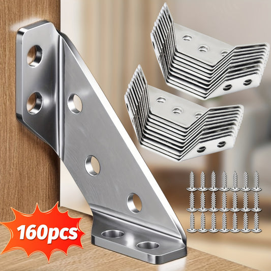 160pcs Of Thickened Version Of The Heavy-duty Stainless Steel Corner Bracket