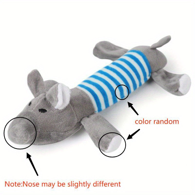 Pig and elephant pattern dog toys, squeaky chew toys