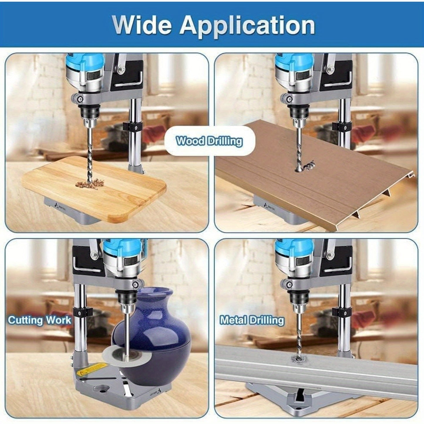 Multifunctional Electric Drill Holder With Clamp