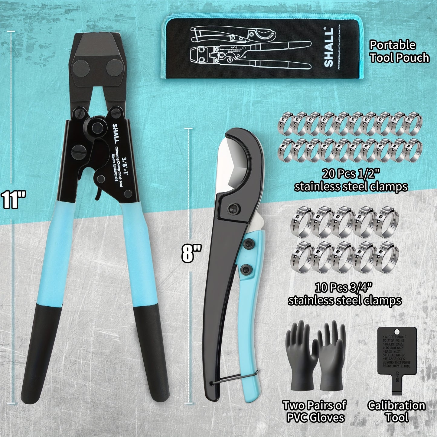 Crimping Clamp Cinch Tool And Pipe Hose Cutter