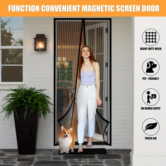 Anti-mosquito magnetic door curtain