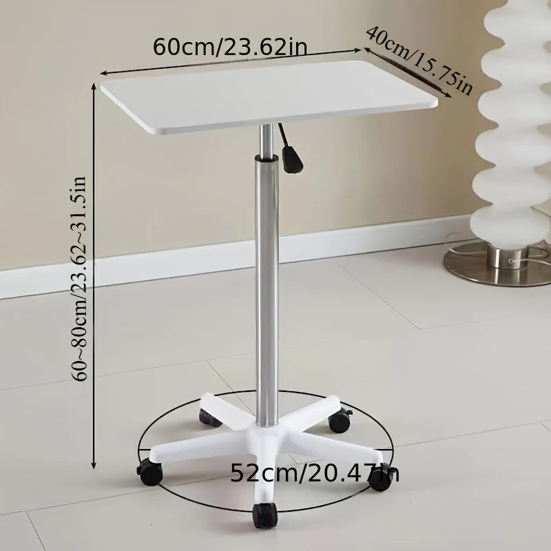 Adjustable Height Mobile Laptop Desk with Wheels