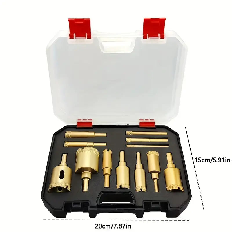 Set of 12 Diamond Drill Bits