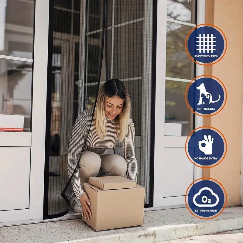 Anti-mosquito magnetic door curtain