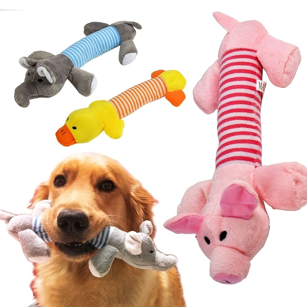 Pig and elephant pattern dog toys, squeaky chew toys