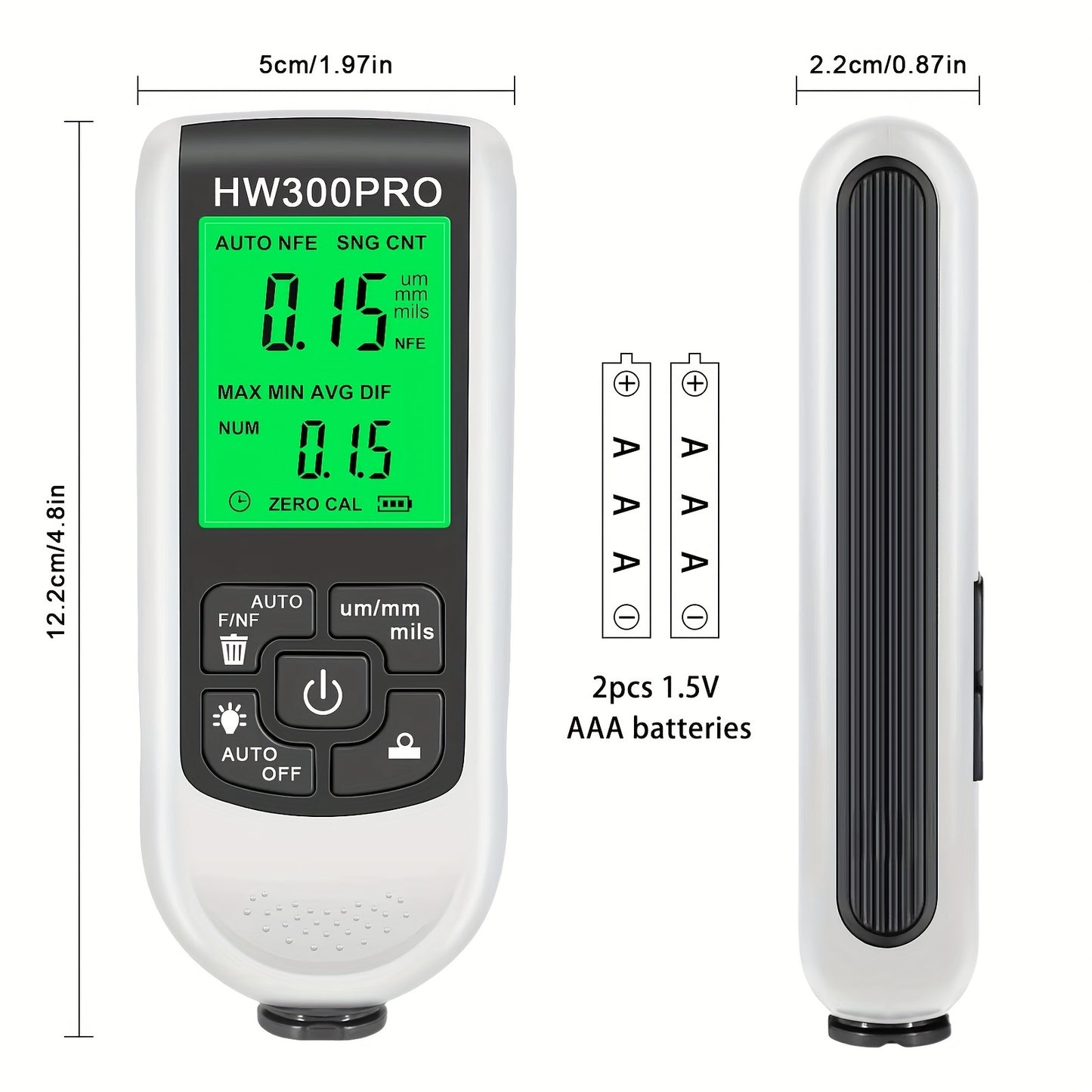 0.1 Micron High-Precision HW-300PRO Coating Thickness Gauge