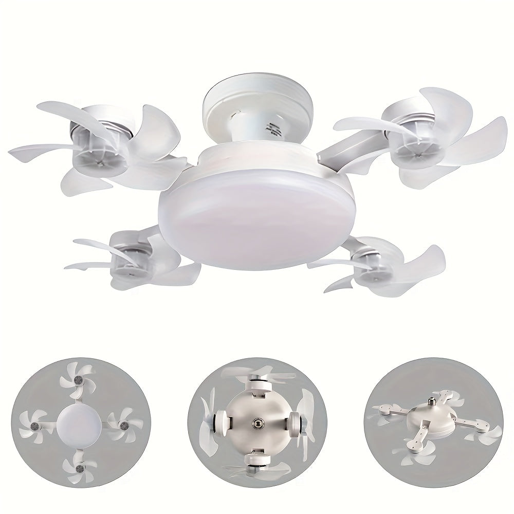 【Universal for the Whole House】Modern Smart Four-Head Fan Ceiling Light