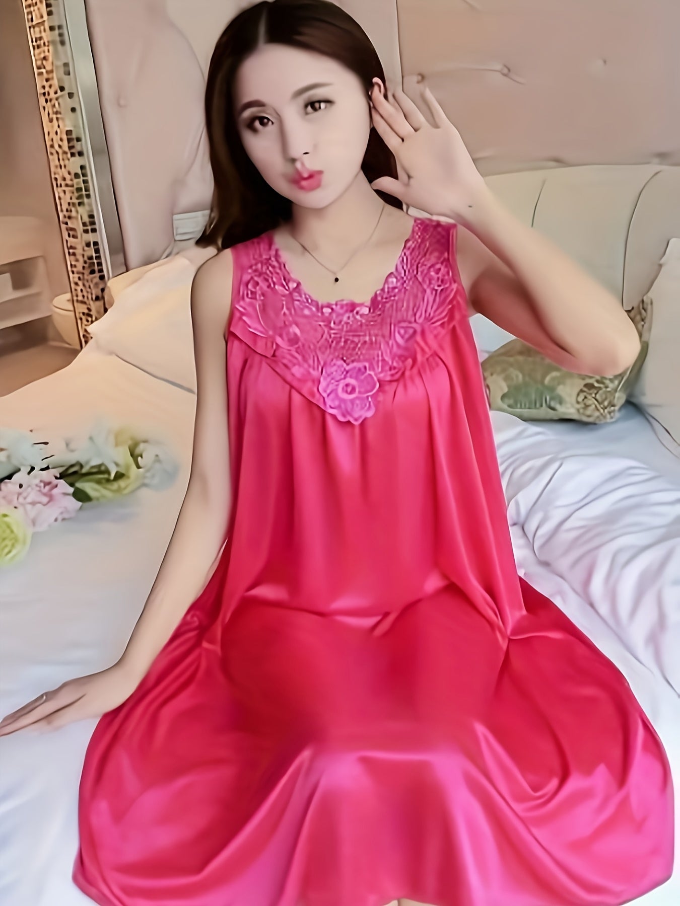 2pcs Womens Sleeveless Nightgowns