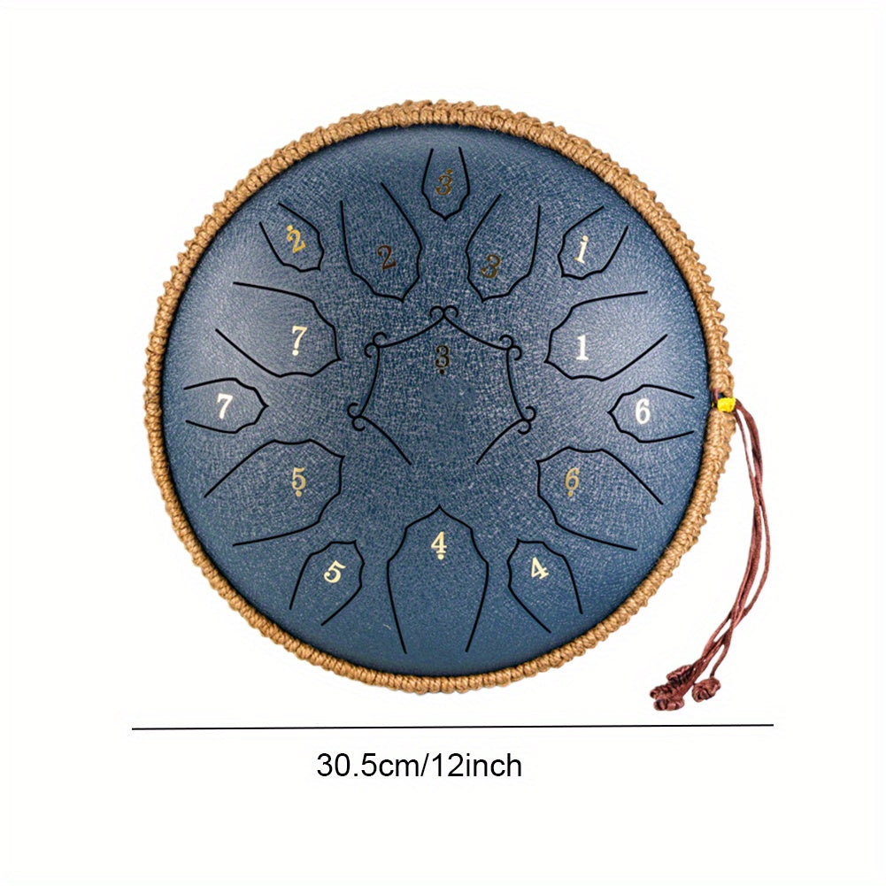 [15 Notes Steel Tongue Drum] 15 Notes 12 Inch Steel Tongue Drum D-Key