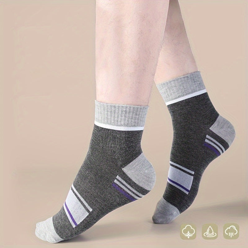 10 Pairs Of Men's Mid Crew Sport Socks