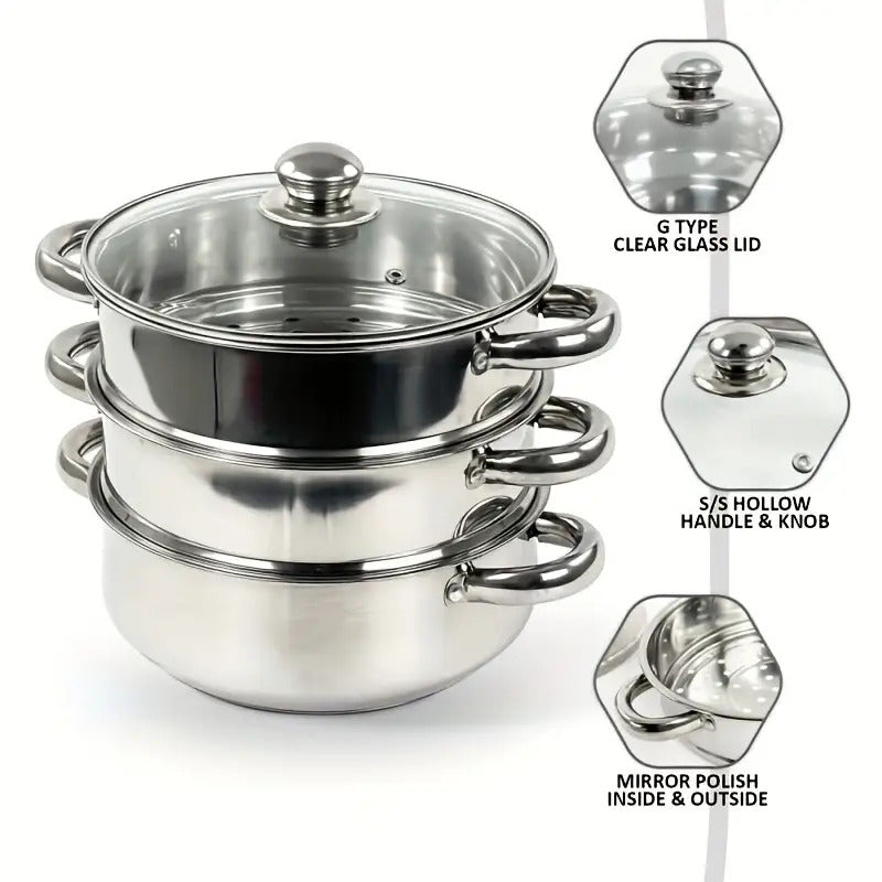 Large Capacity Stainless Steel Steamer