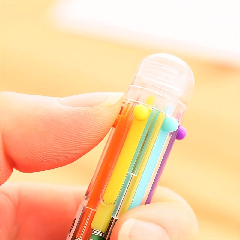 Box of 10 Ballpoint Pens with 6 Colors in One