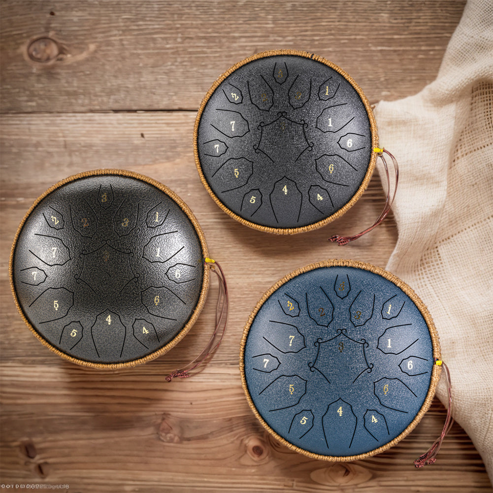 [15 Notes Steel Tongue Drum] 15 Notes 12 Inch Steel Tongue Drum D-Key