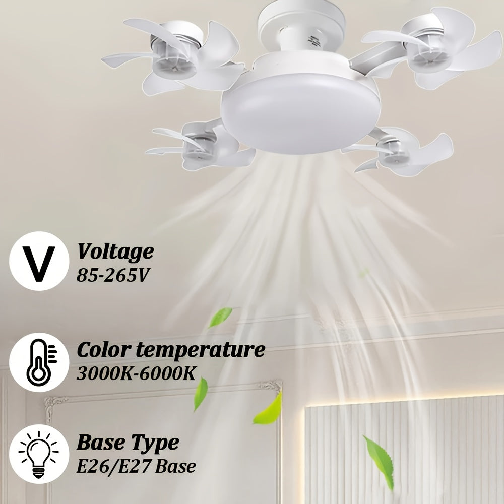 【Universal for the Whole House】Modern Smart Four-Head Fan Ceiling Light