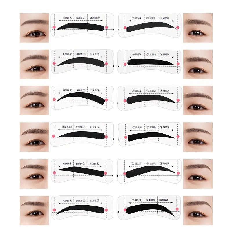 12 Eyebrow Sticker Sets