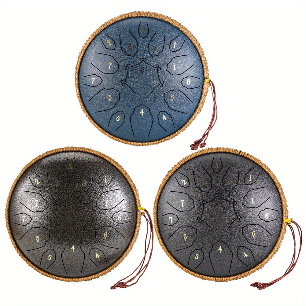 [15 Notes Steel Tongue Drum] 15 Notes 12 Inch Steel Tongue Drum D-Key