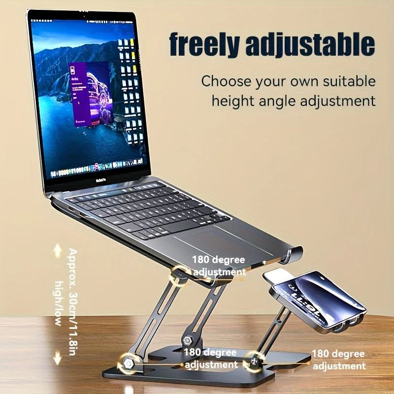 2-in-1 Adjustable Carbon Steel Mobile Phone&Laptop Stand