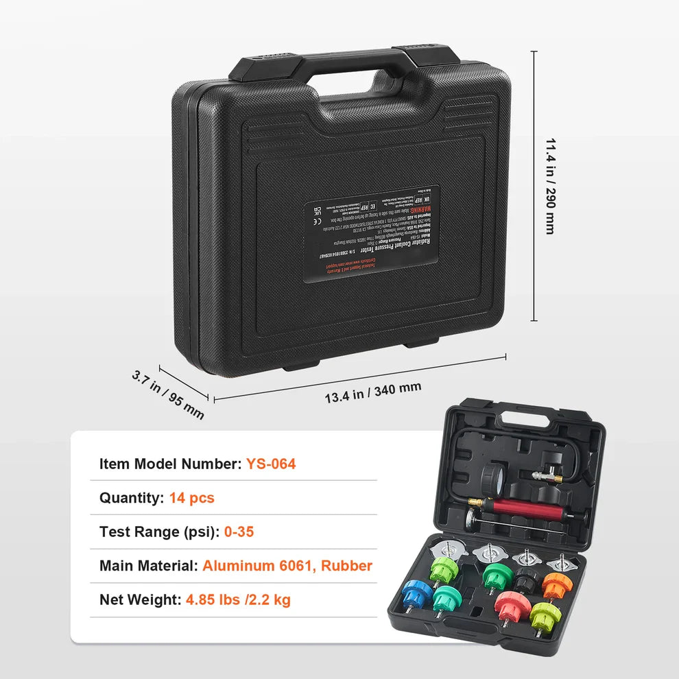 Automobile water tank pressure leak detection kit tool