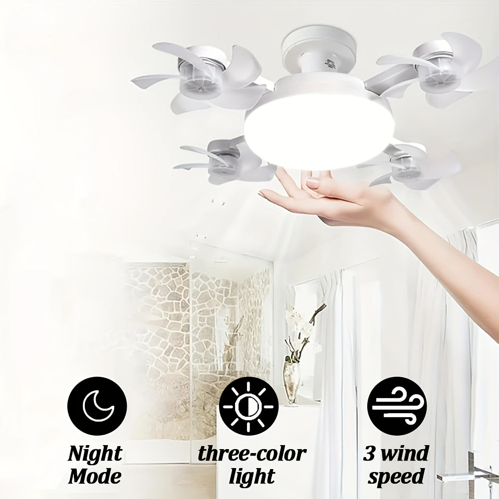 【Universal for the Whole House】Modern Smart Four-Head Fan Ceiling Light