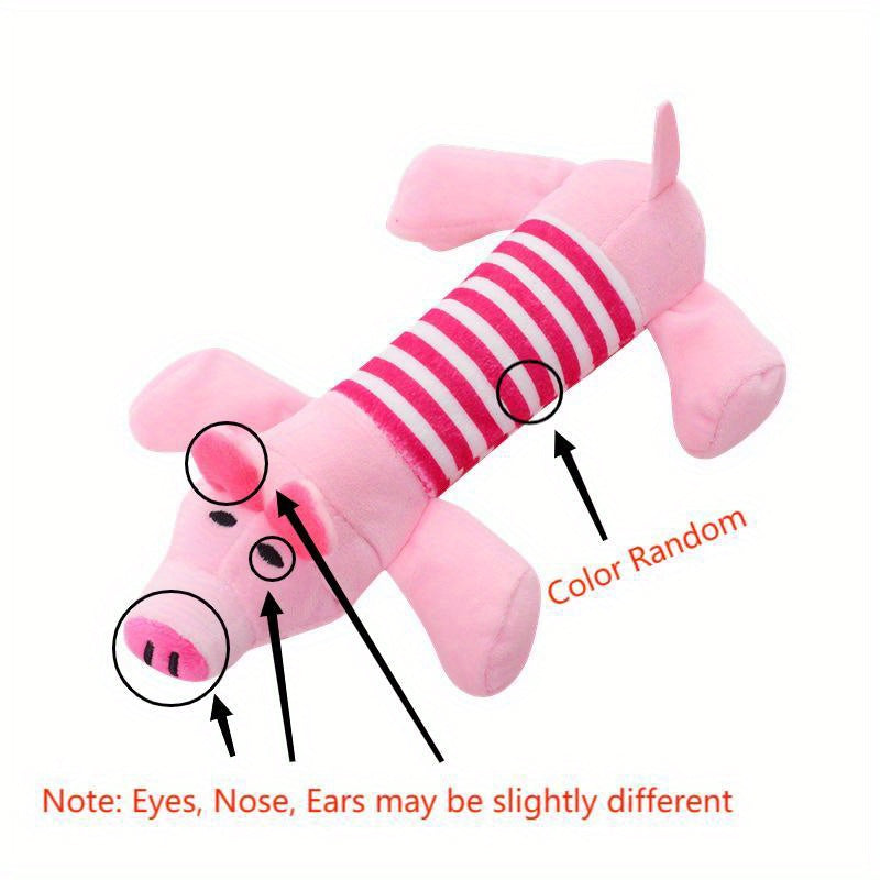 Pig and elephant pattern dog toys, squeaky chew toys