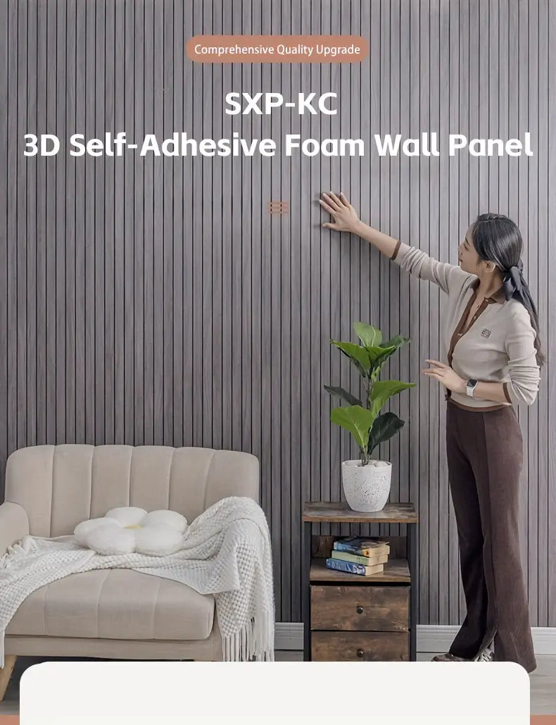 3D Self-Adhesive Wall Panel, Thickened 3D Grid Wallpape