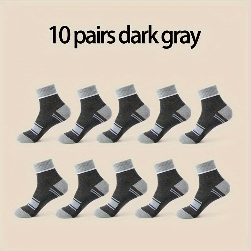 10 Pairs Of Men's Mid Crew Sport Socks
