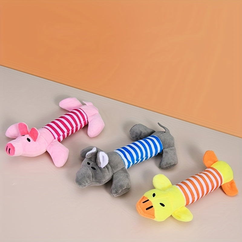 Pig and elephant pattern dog toys, squeaky chew toys