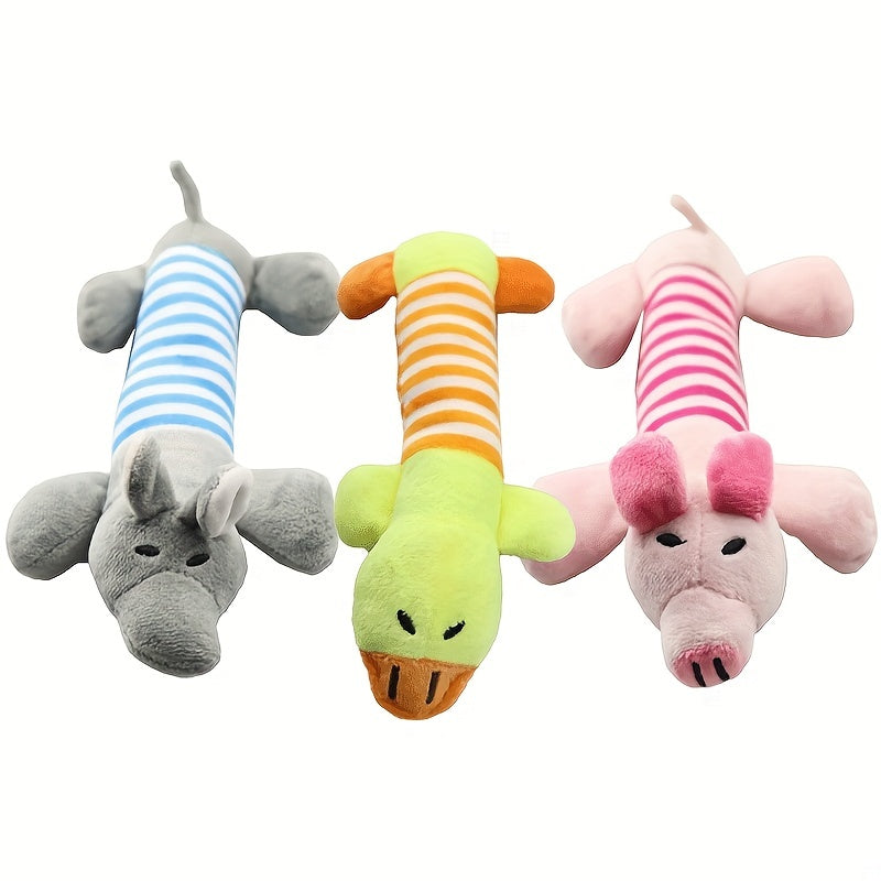 Pig and elephant pattern dog toys, squeaky chew toys
