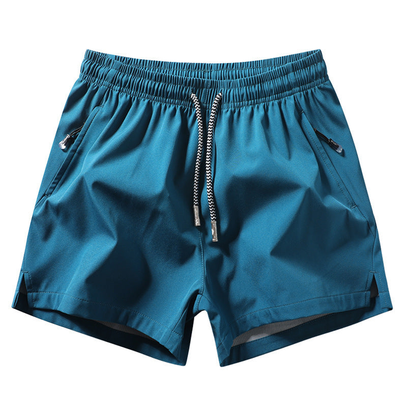 3 packs Men's Plain Solid Color Drawstring Pocket Shorts