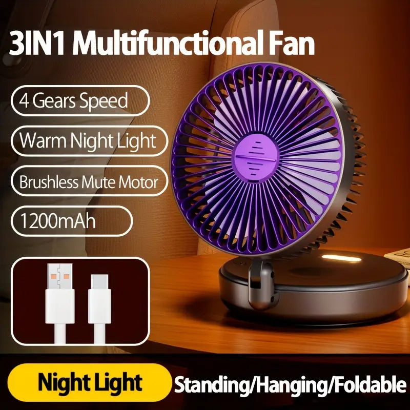 3-in-1 Rechargeable Circulation Fan