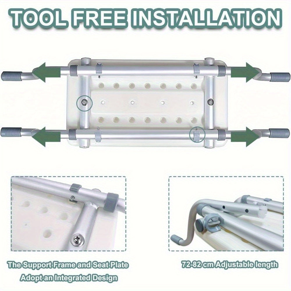 Adjustable white Aluminum Bath Seat