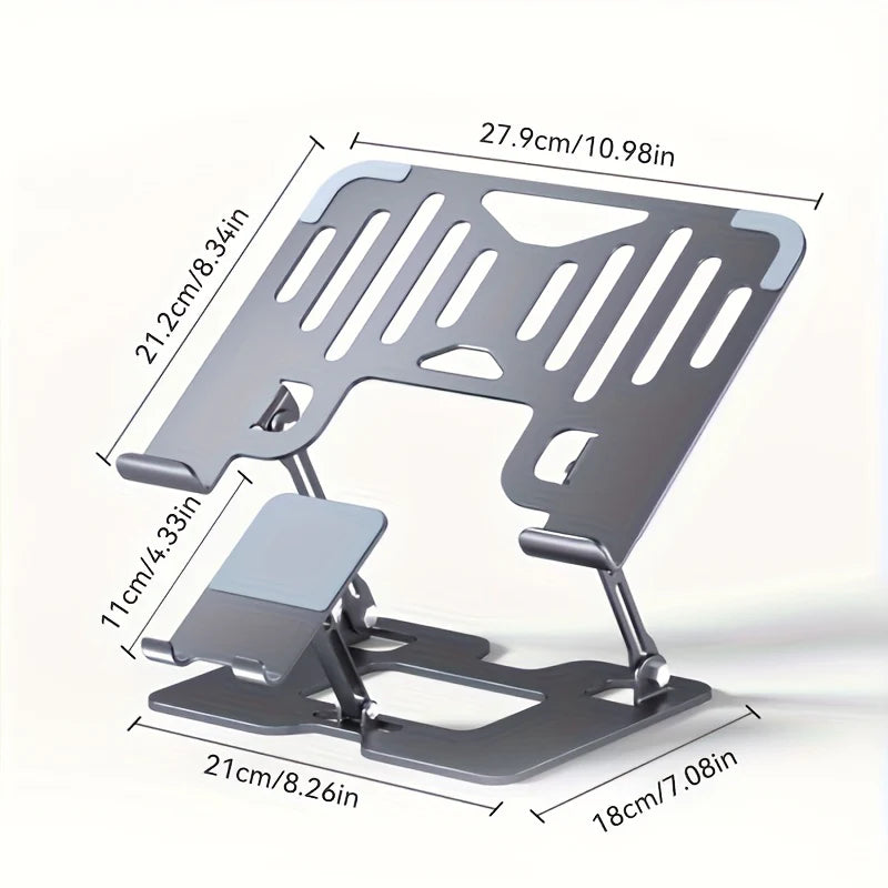 2-in-1 Adjustable Carbon Steel Mobile Phone&Laptop Stand