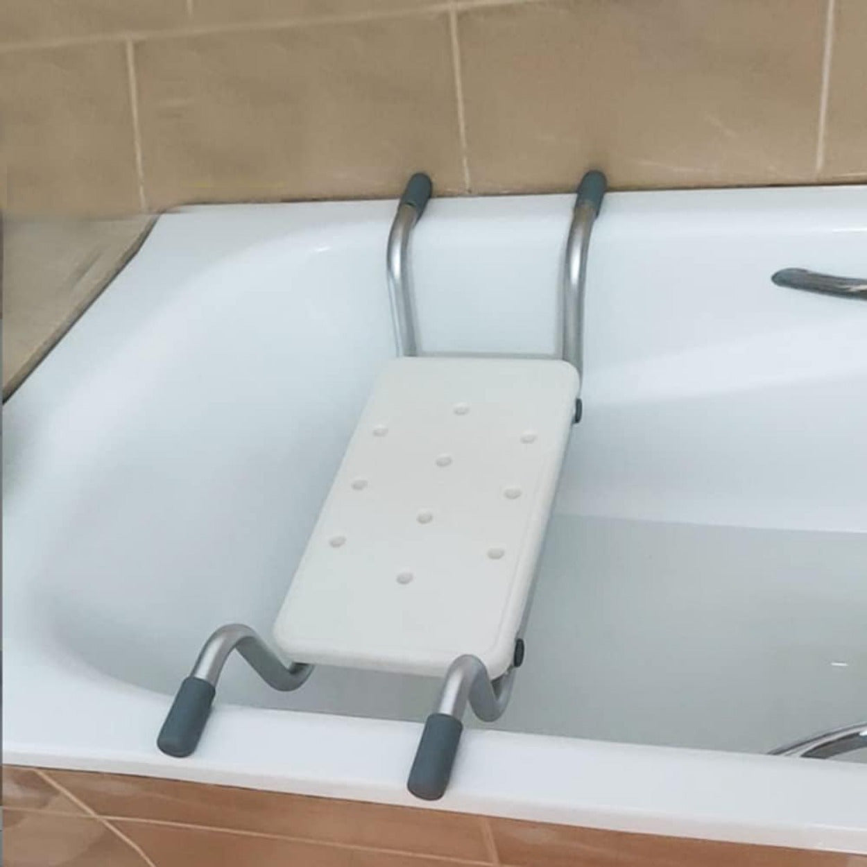 Adjustable white Aluminum Bath Seat