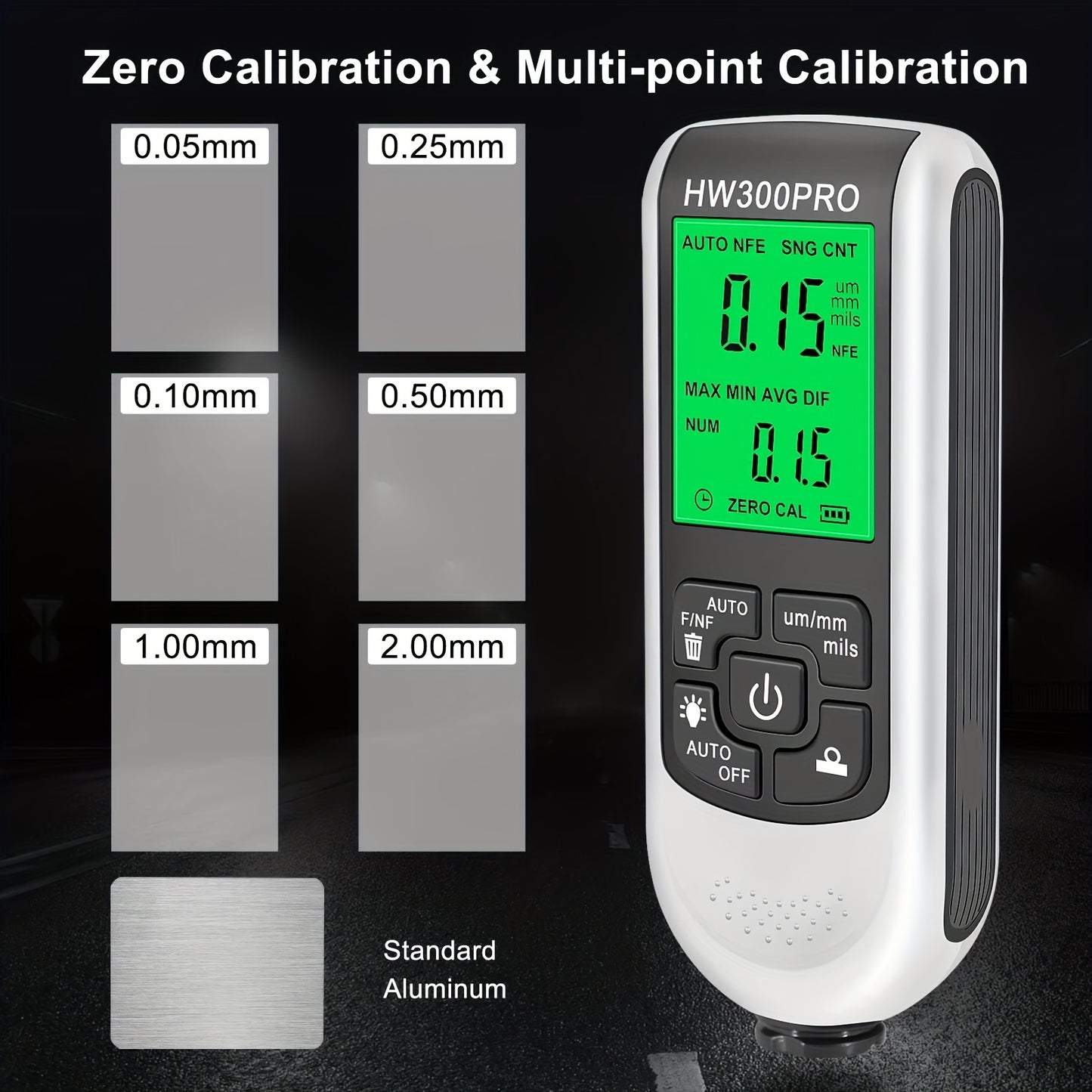 0.1 Micron High-Precision HW-300PRO Coating Thickness Gauge