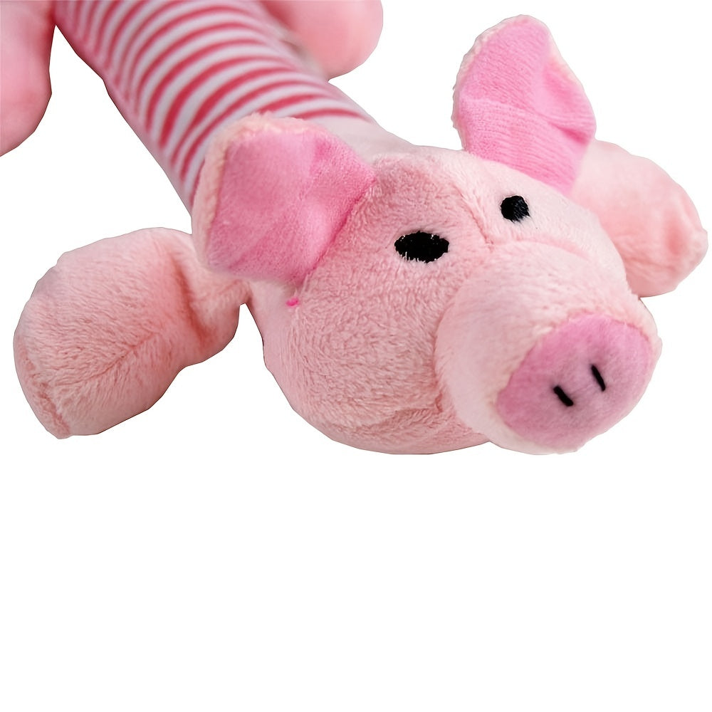 Pig and elephant pattern dog toys, squeaky chew toys