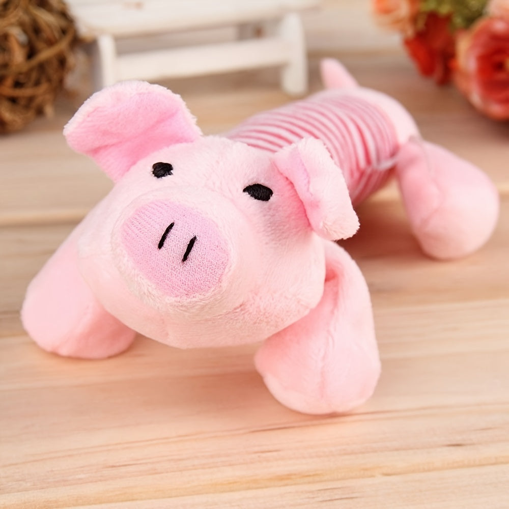 Pig and elephant pattern dog toys, squeaky chew toys