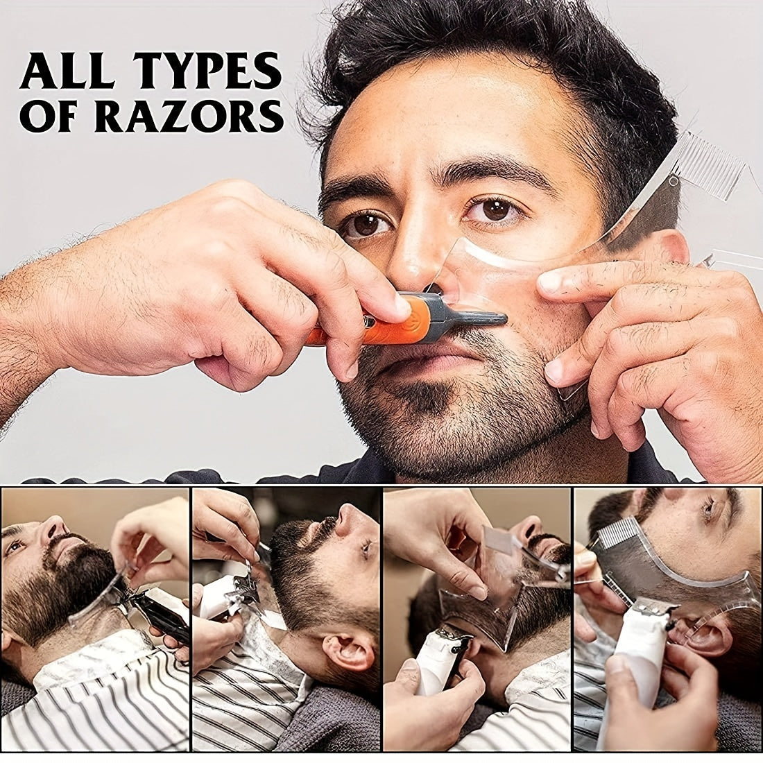 Men's Beard Shaping & Styling Tool with Comb