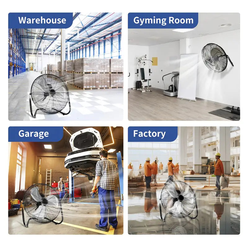20" 3-Speed Heavy Duty Metal Cradle Floor Fan