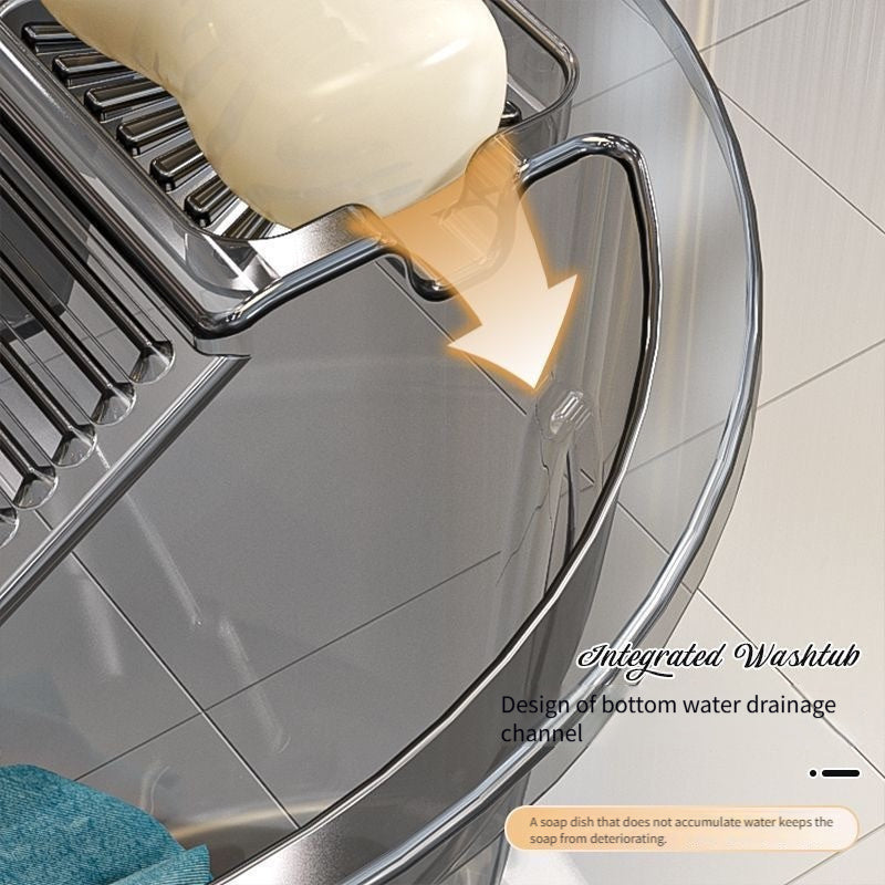 1-Pack Transparent Integrated Laundry Basket with Scrub Board