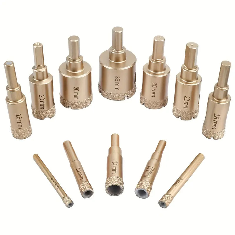 Set of 12 Diamond Drill Bits