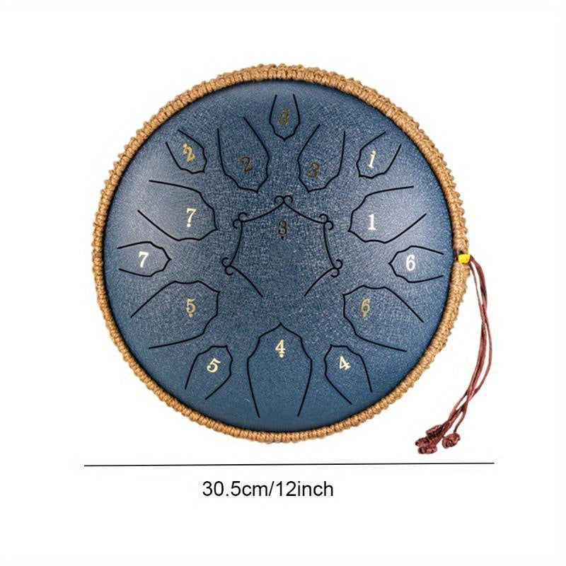 [15 Notes Steel Tongue Drum] 15 Notes 12 Inch Steel Tongue Drum D-Key