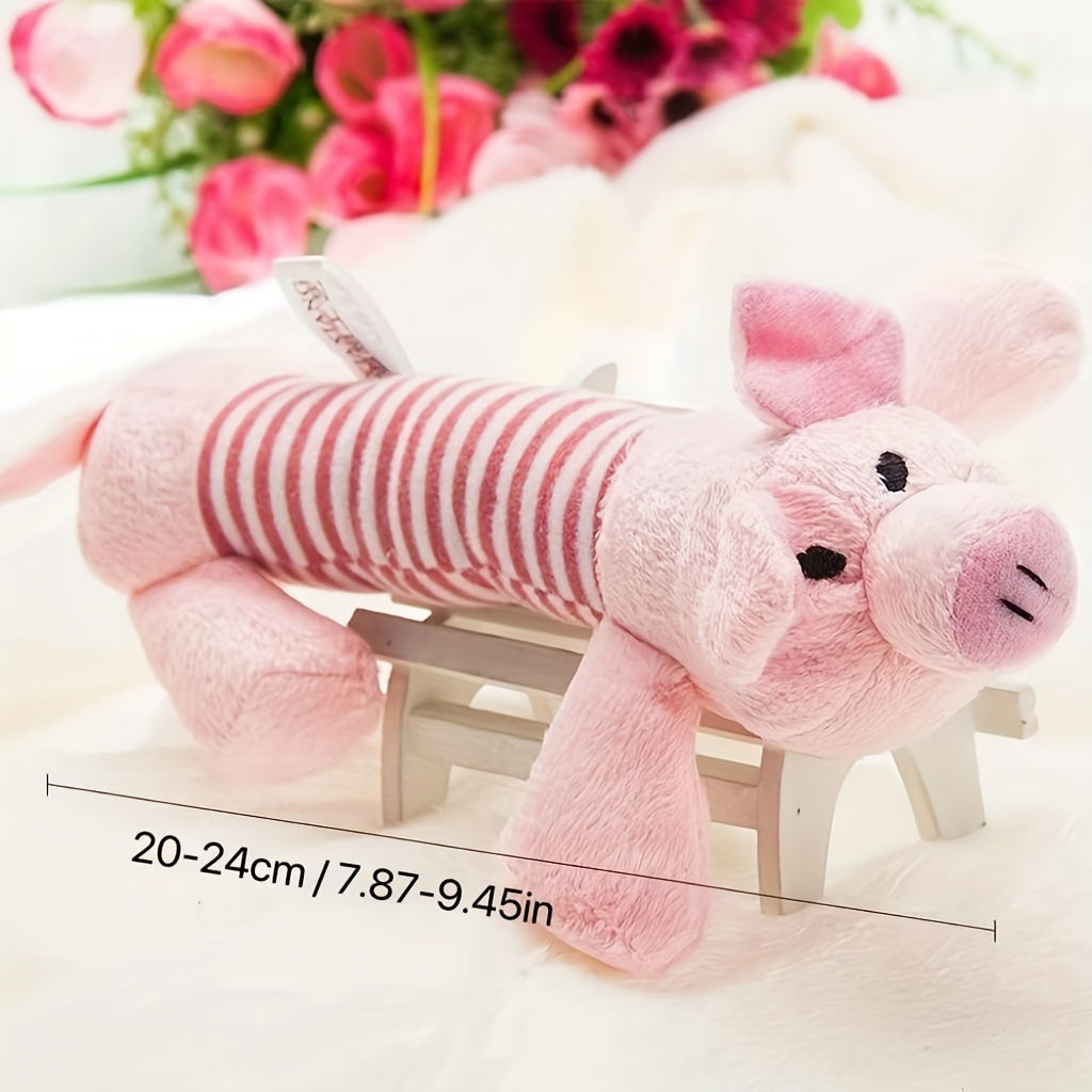 Pig and elephant pattern dog toys, squeaky chew toys