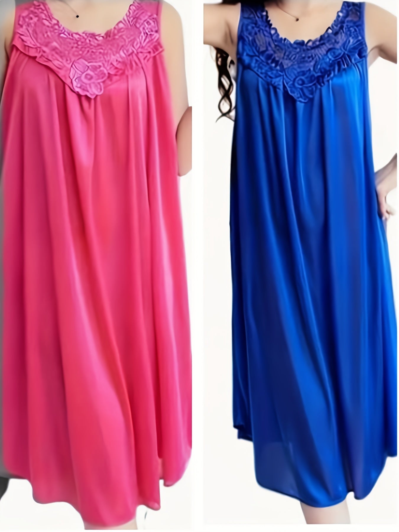 2pcs Womens Sleeveless Nightgowns