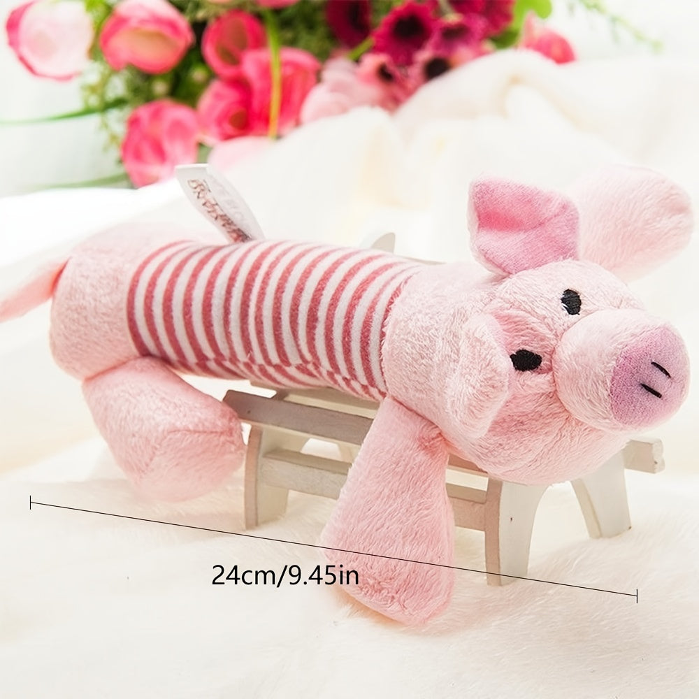 Pig and elephant pattern dog toys, squeaky chew toys