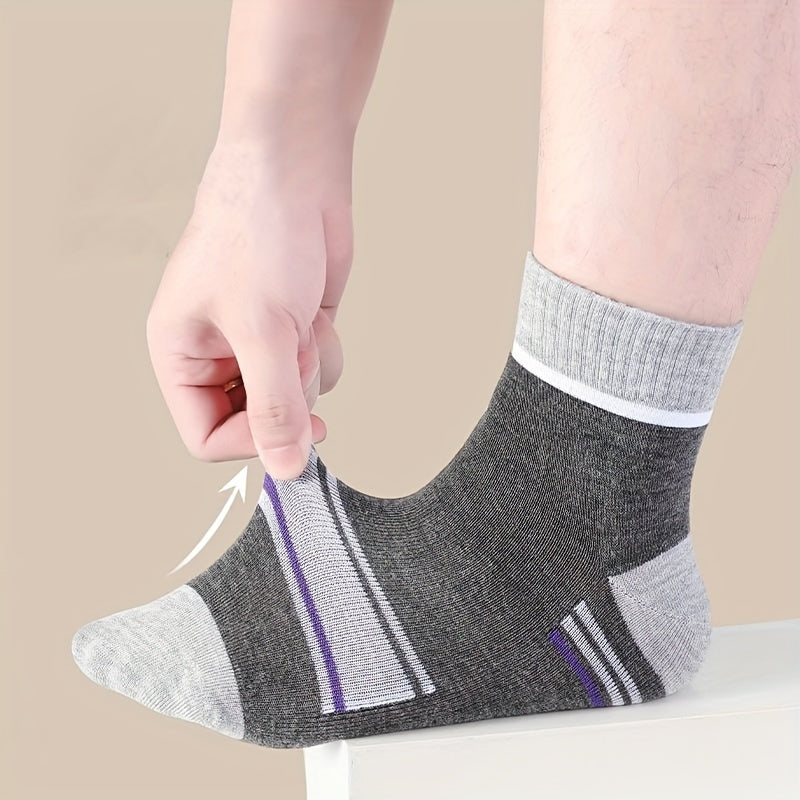 10 Pairs Of Men's Mid Crew Sport Socks