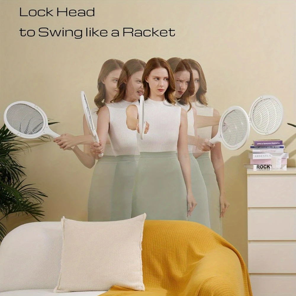 Electric fly swatter with rotating head
